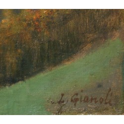 Tableau \"Lac d\'Annecy\" signé GIANOLI