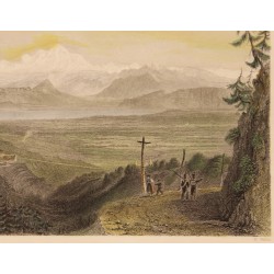 Engraving ‘Mont Blanc from the Jura’ by Moinat SA – Antiques and decorative items – Engravings, lithographs