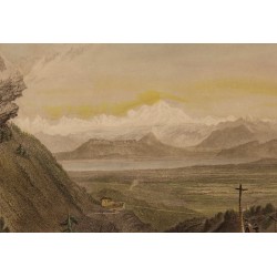 Engraving ‘Mont Blanc from the Jura’ by Moinat SA – Antiques and decorative items – Engravings, lithographs