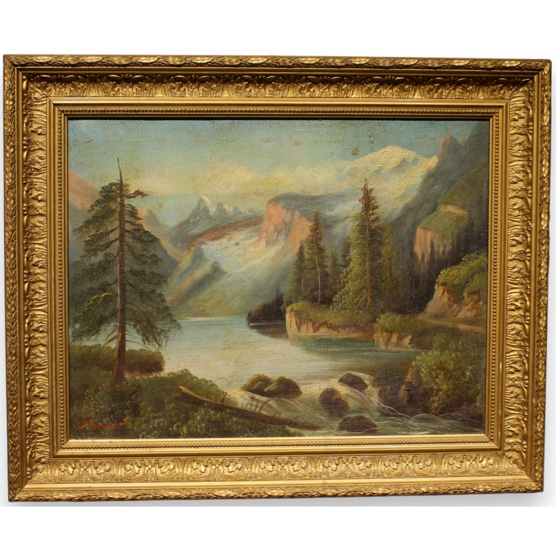 Tableau "Paysage de montagne" signé R. WERNER