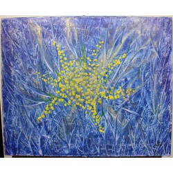 Tableau \"Myosotis\" signé NAM