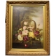 Tableau "Nature morte, Panier de fleurs" signé LM