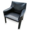 414 Cab armchair in black leather by Mario at  Moinat SA  - Antiques and home décor