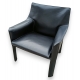 Fauteuil 414 Cab en cuir noir par Mario BELLINI