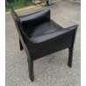 414 Cab armchair in black leather by Mario at  Moinat SA  - Antiques and home décor