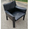 414 Cab armchair in black leather by Mario at  Moinat SA  - Antiques and home décor