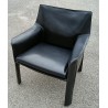 414 Cab armchair in black leather by Mario at  Moinat SA  - Antiques and home décor