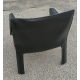 Fauteuil 414 Cab en cuir noir par Mario BELLINI