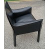 414 Cab armchair in black leather by Mario at  Moinat SA  - Antiques and home décor