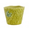 Cache-pot vert avec une grenouille