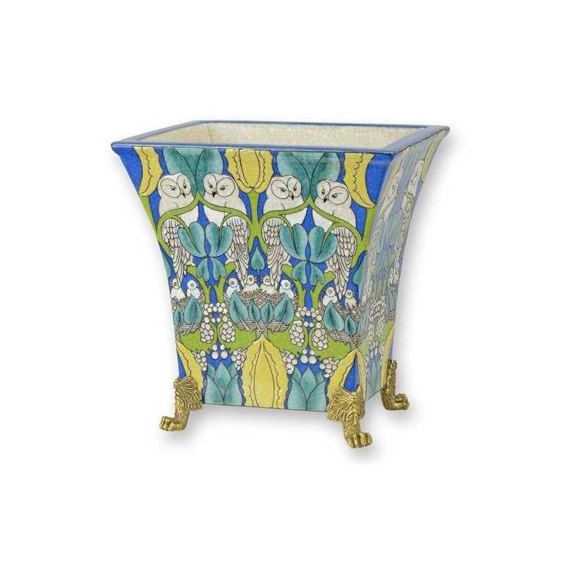 Cache-pot rectangulaire Chouettes