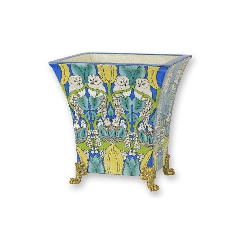 Cache-pot rectangulaire Chouettes