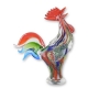 Coq en verre soufflé