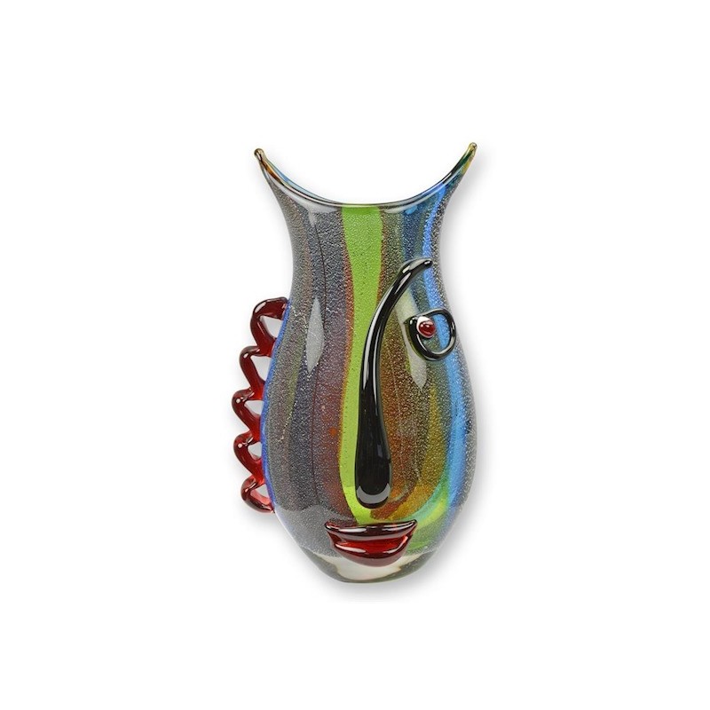 Picasso-style abstract glass vase