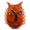 Vase en verre Abstrait style Picasso orange