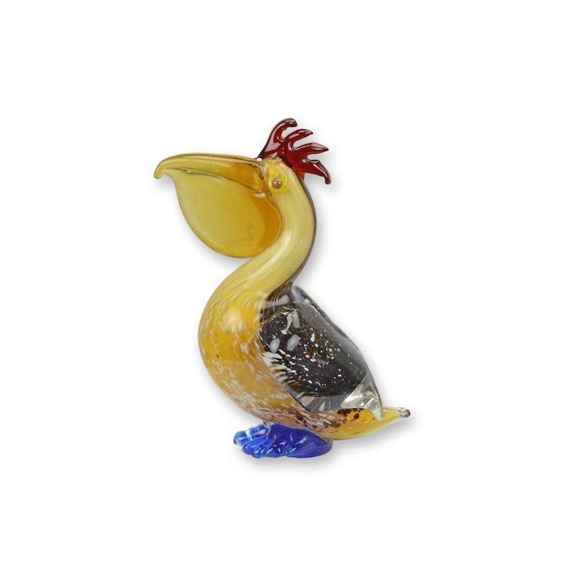 Sculpture en verre soufflé Pélican