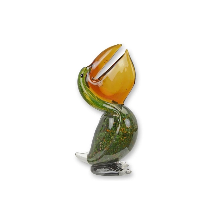 Sculpture en verre soufflé Pélican
