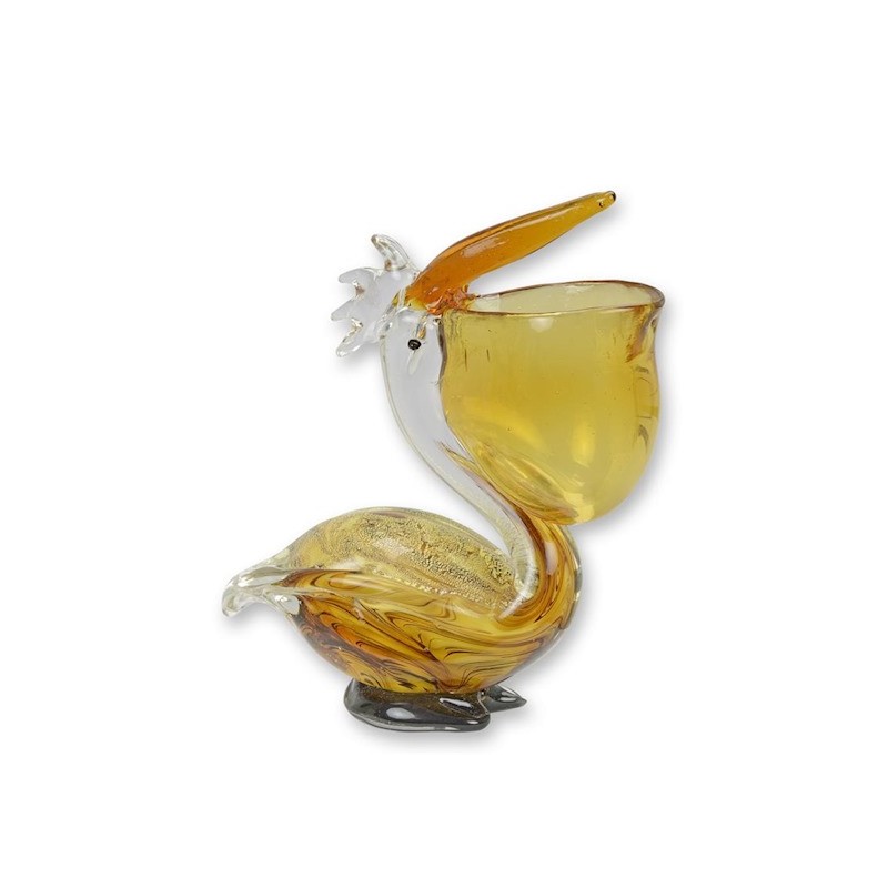 Sculpture en verre soufflé Pélican