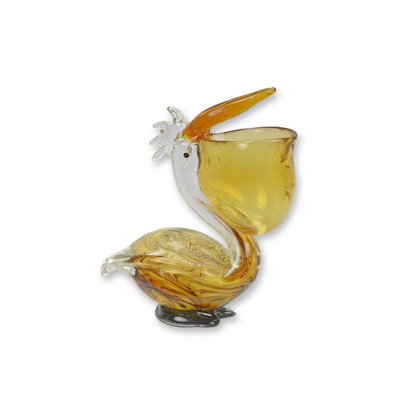 Sculpture en verre soufflé Pélican