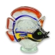 Sculpture en verre soufflé Poissons-discus