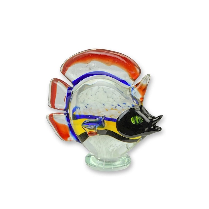 Sculpture en verre soufflé Poissons-discus