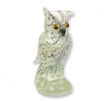 Sculpture en verre soufflé Hibou