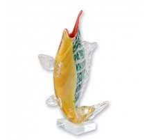 Sculpture en verre soufflé Poisson-voilier