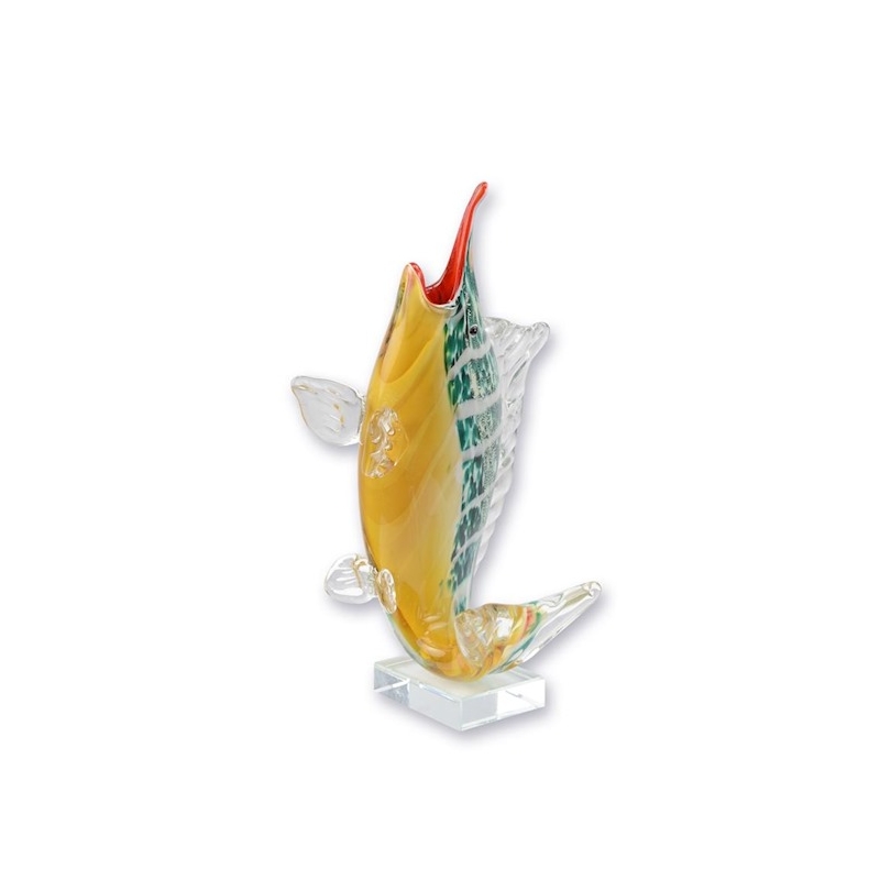 Sculpture en verre soufflé Poisson-voilier