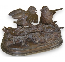 French bronze "Two birds parad