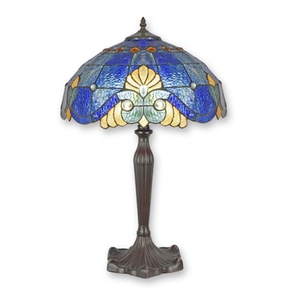 Lampe style Tiffany décor Géométrique bleu