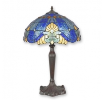 Lampe style Tiffany décor Géométrique bleu