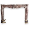 Cheminée style Louis XV en marbre rouge