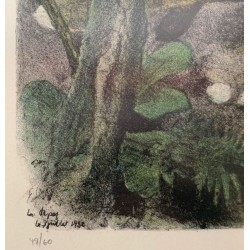 Engraving entitled ‘Fox on the Lookout’, signed RIME