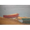 Painting entitled "Boats" signed MAFLI 90
