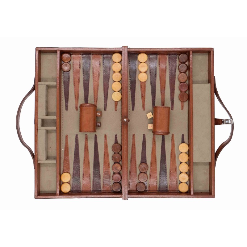 Havana leather backgammon case