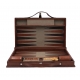 Malle de backgammon en cuir Havane