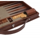 Malle de backgammon en cuir Havane