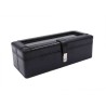 Black leather watch case – 3 compartments