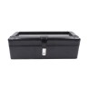 Black leather watch case – 3 compartments