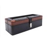 Black & brown leather watch case – 3 compartments