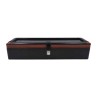 Black & brown leather watch case – 5 compartments