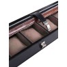 Black & brown leather watch case – 5 compartments