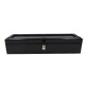 Black leather watch case – 5 compartments