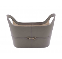 Porte-revues Ansel en cuir gris