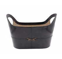 Porte-revues Ansel en cuir noir