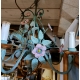 Lustre en fer peint "Fleurs roses"