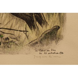 Engraving entitled ‘Chamois’, signed by RIME