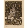 Engraving entitled "Dasychira", signed by Robert HAINARD