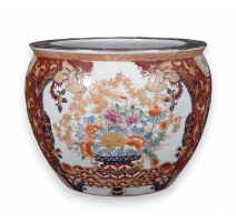 Cache pot en porcelaine Fleurs Imari