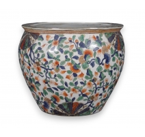 Cache pot en porcelaine Feuilles Imari